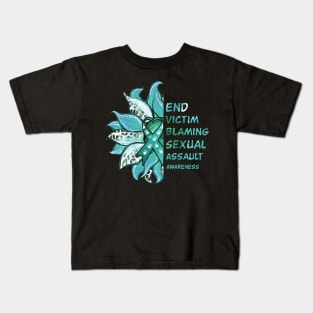 End Victim Blaming Sexual Assault Awareness Daisy Kids T-Shirt